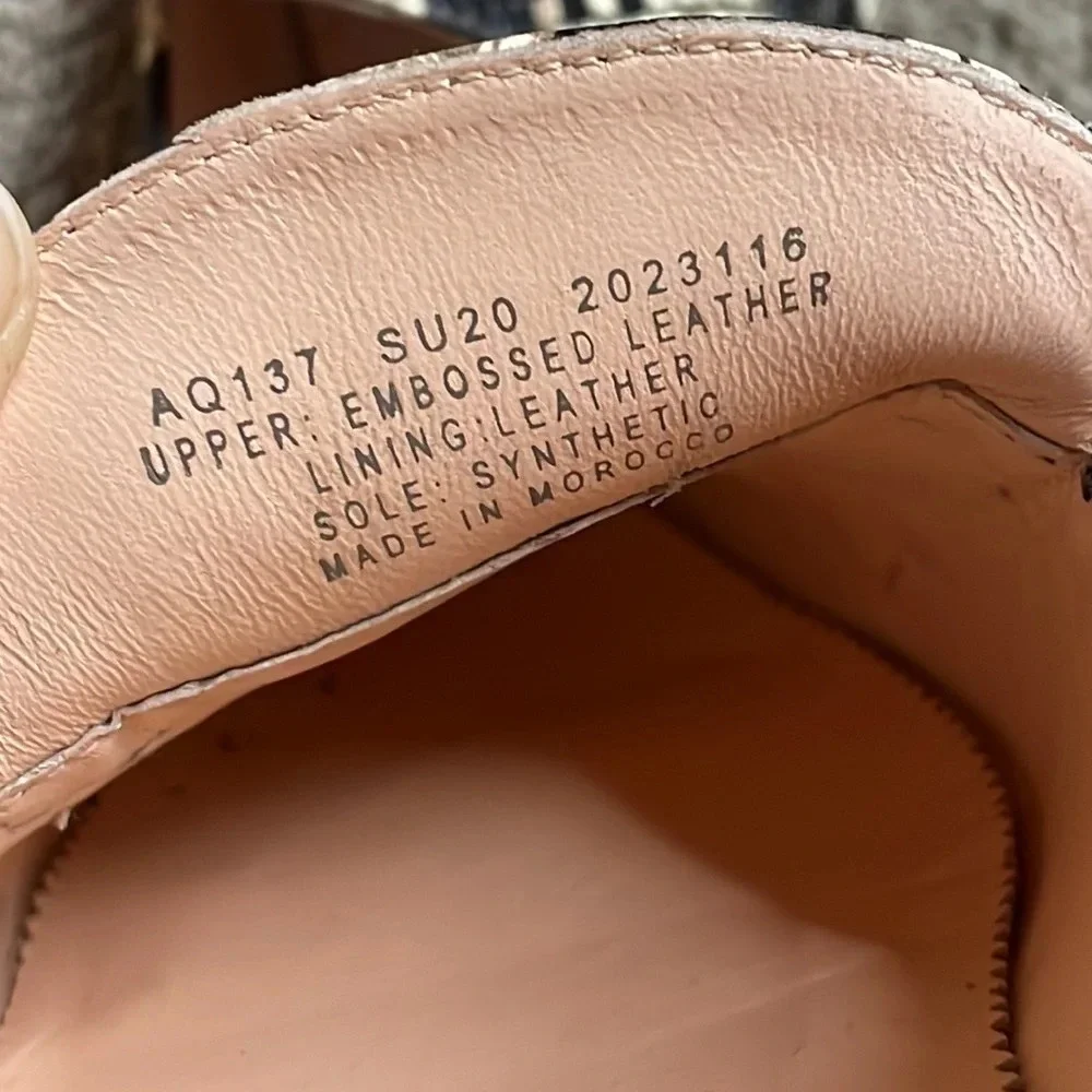 J CREW Cecile smoking slippers in snake-embossed leather AQ137 Summer 2020